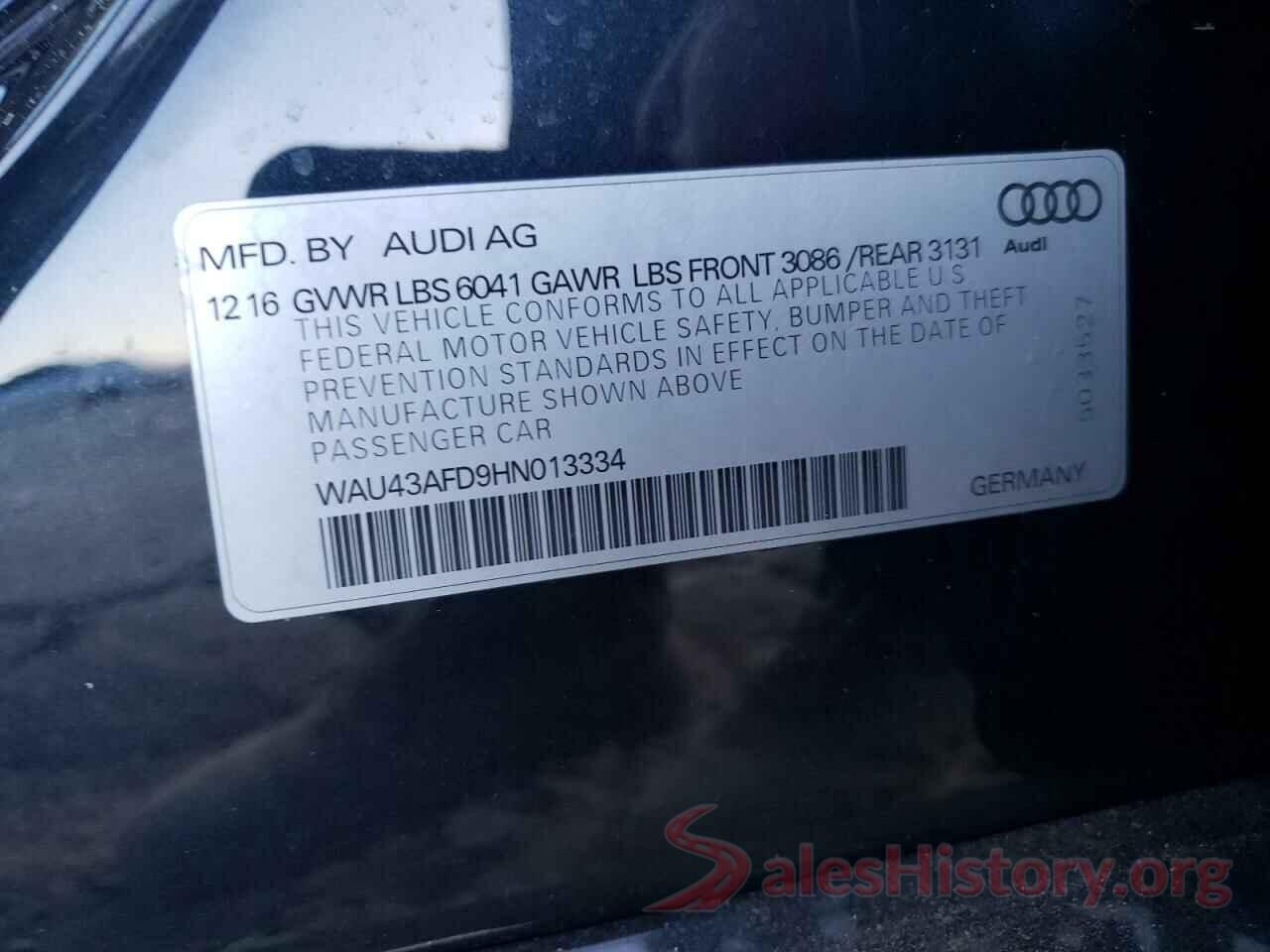 WAU43AFD9HN013334 2017 AUDI A8