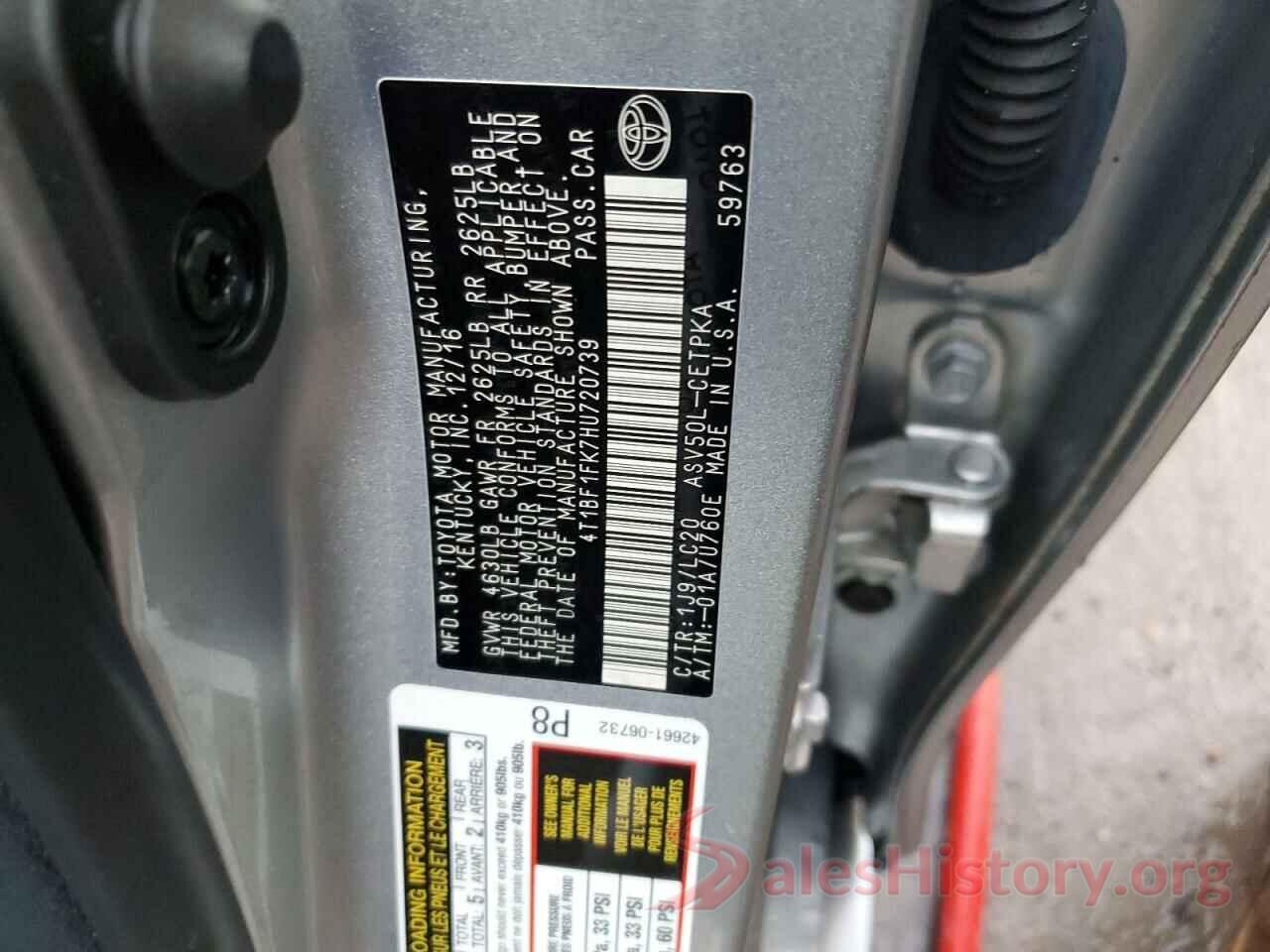 4T1BF1FK7HU720739 2017 TOYOTA CAMRY