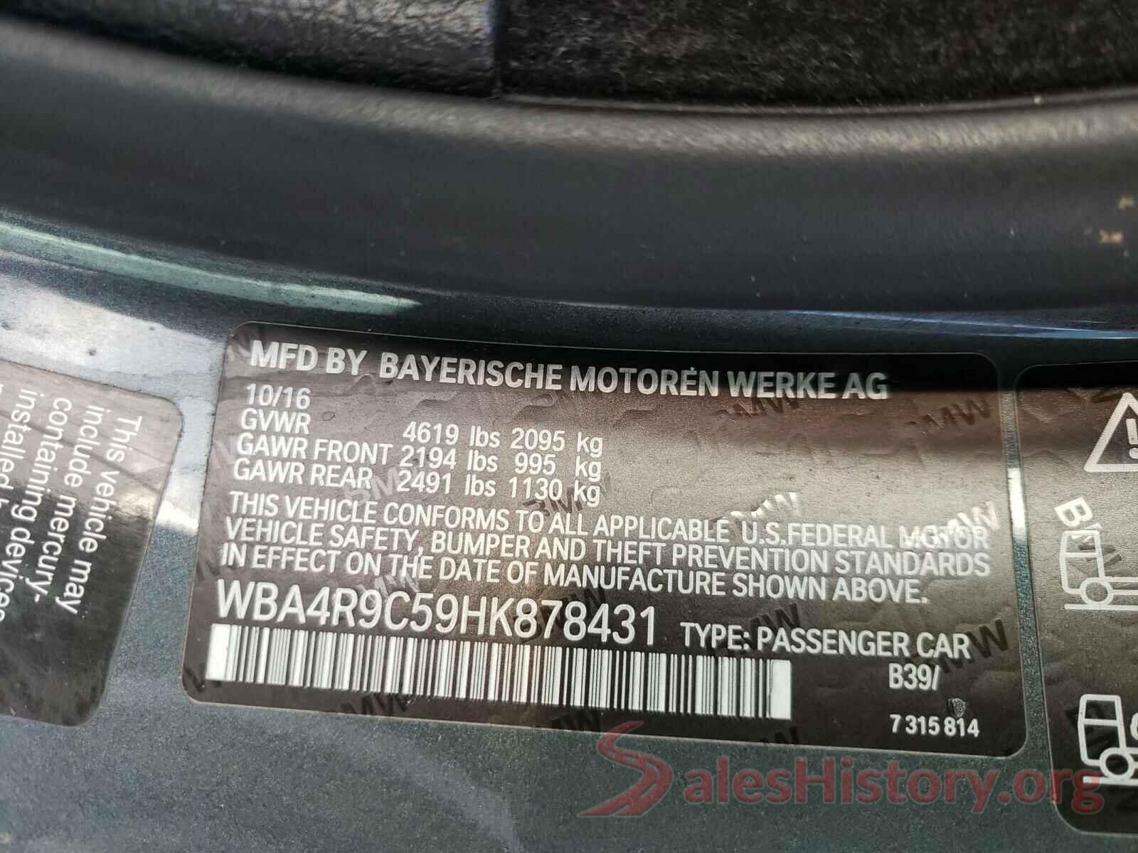 WBA4R9C59HK878431 2017 BMW 4 SERIES