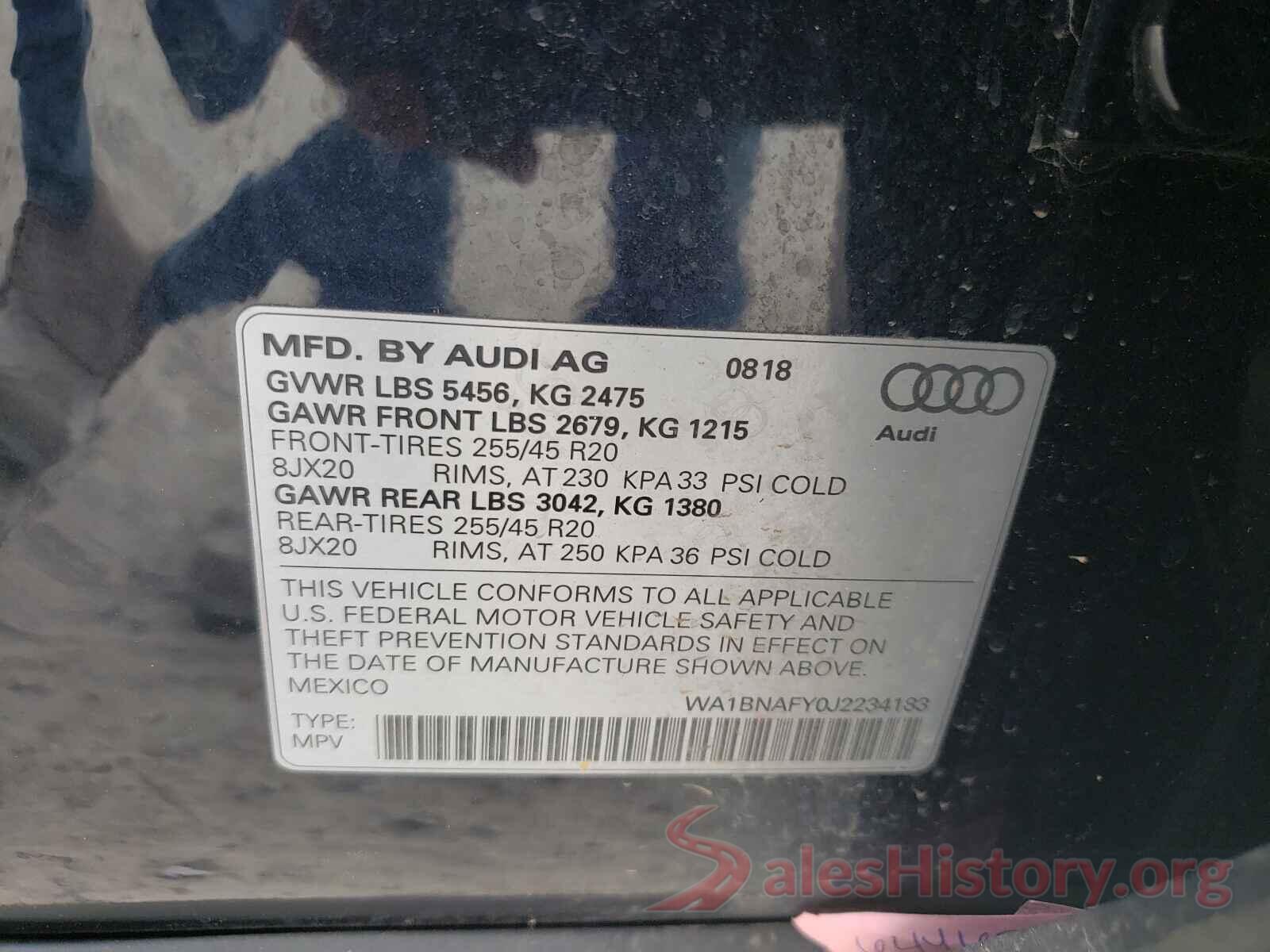 WA1BNAFY0J2234183 2018 AUDI Q5