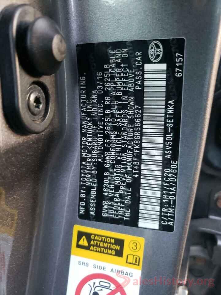 4T4BF1FK8GR566627 2016 TOYOTA CAMRY