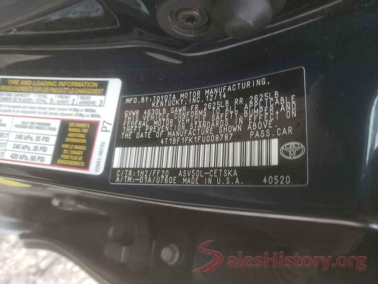 4T1BF1FK1FU008787 2015 TOYOTA CAMRY