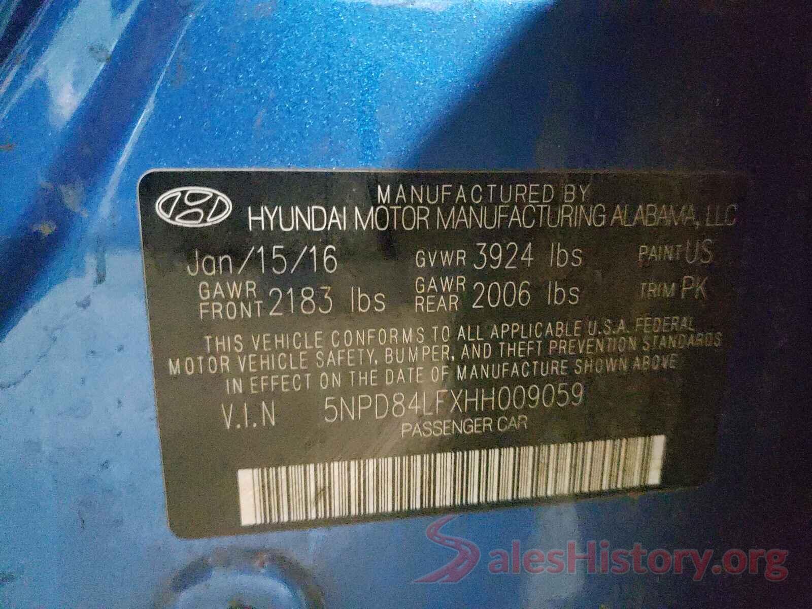 5NPD84LFXHH009059 2017 HYUNDAI ELANTRA