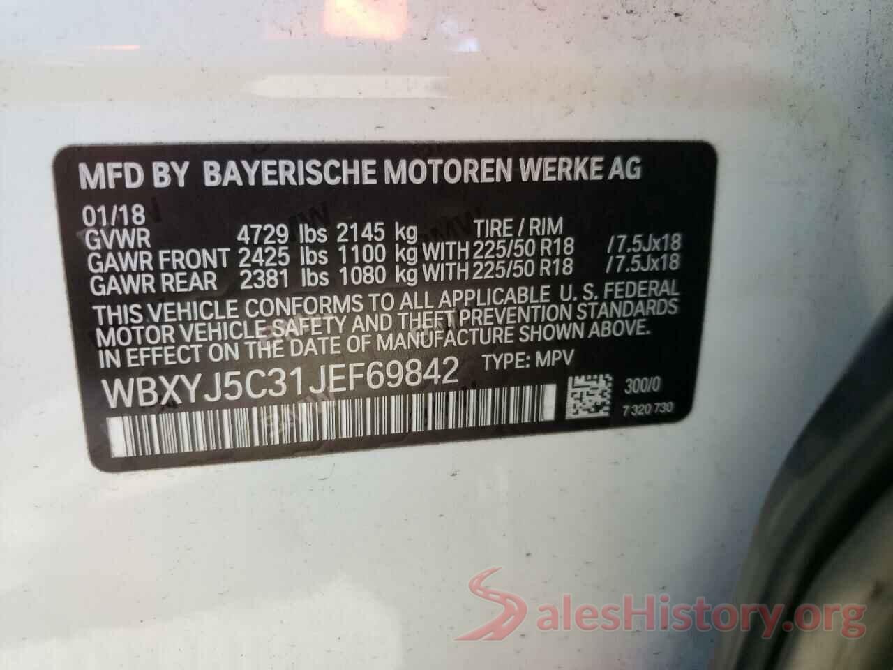 WBXYJ5C31JEF69842 2018 BMW X2