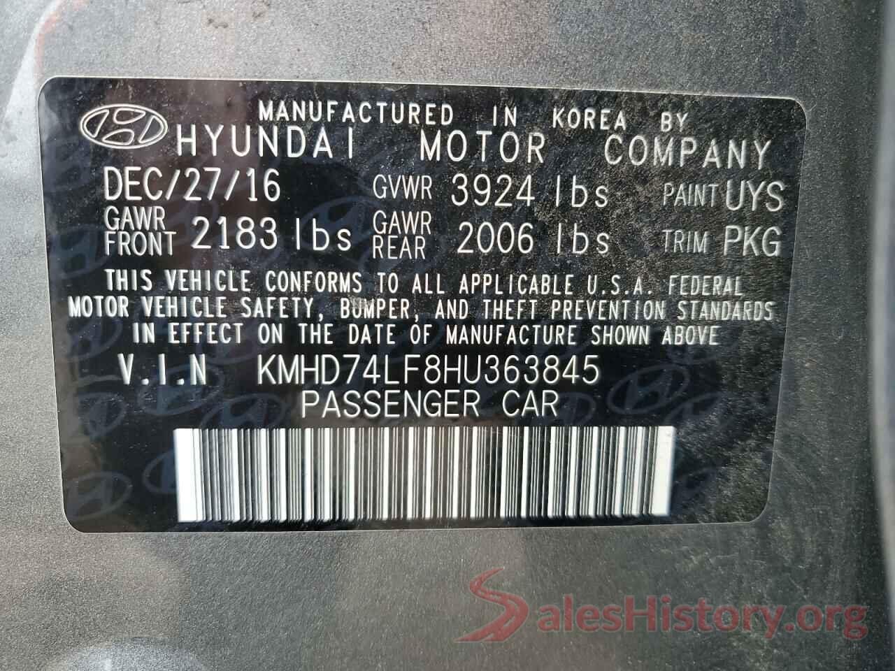 KMHD74LF8HU363845 2017 HYUNDAI ELANTRA