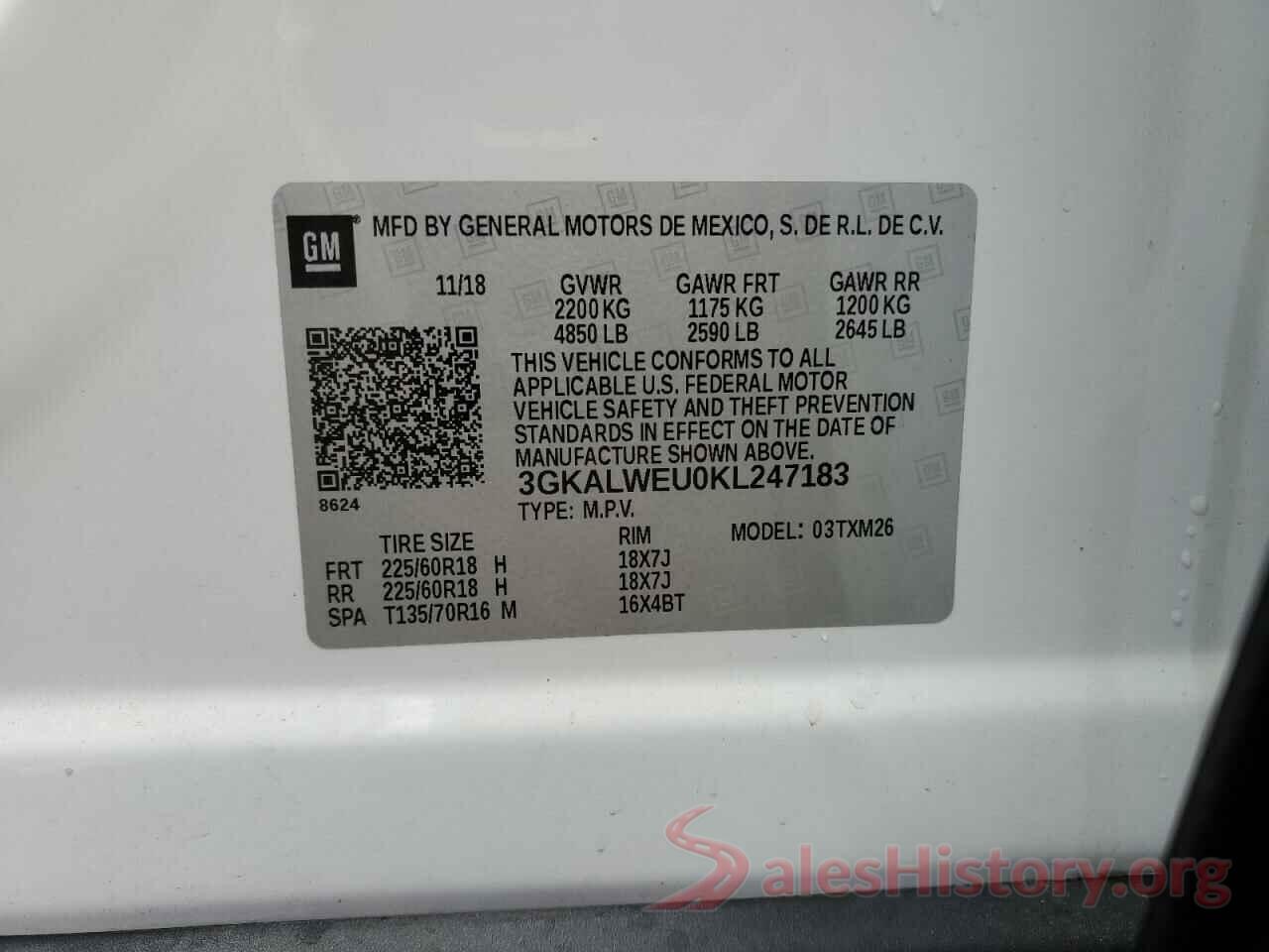 3GKALWEU0KL247183 2019 GMC TERRAIN