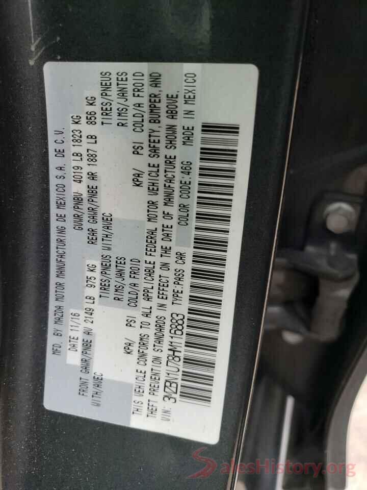 3MZBN1U78HM116883 2017 MAZDA 3