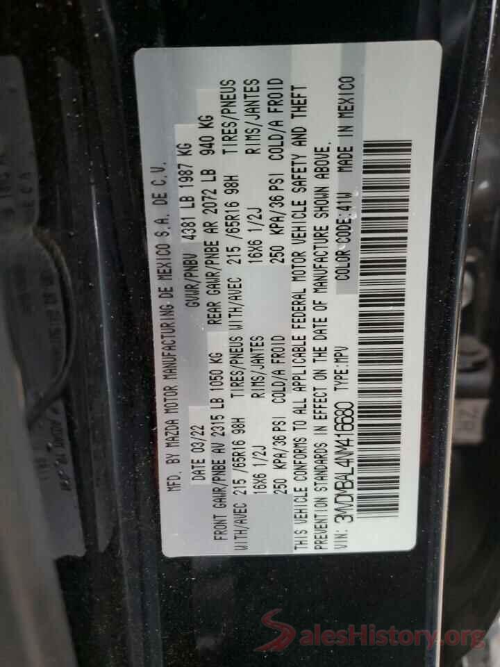 3MVDMBAL4NM416680 2022 MAZDA CX30