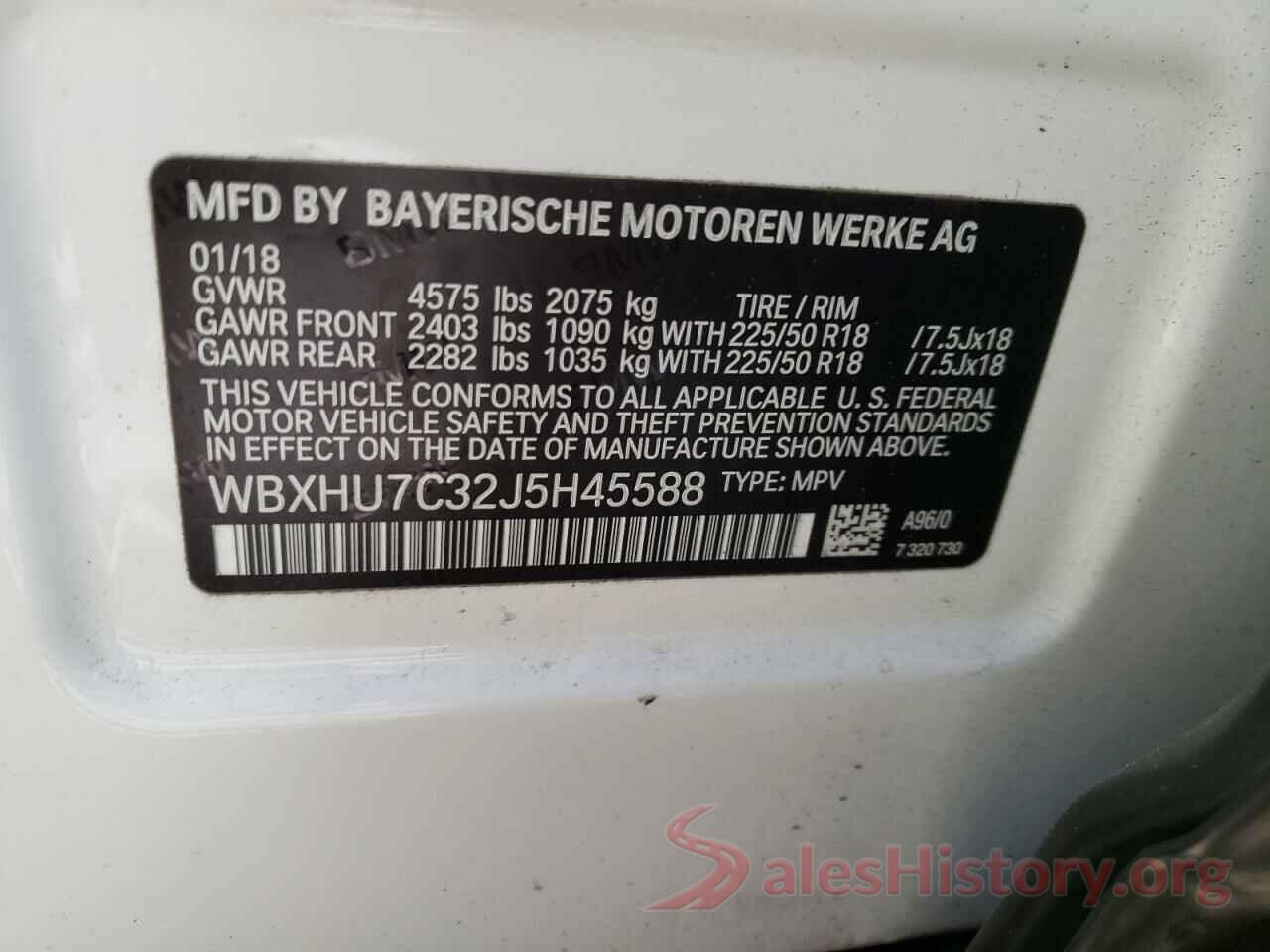 WBXHU7C32J5H45588 2018 BMW X1