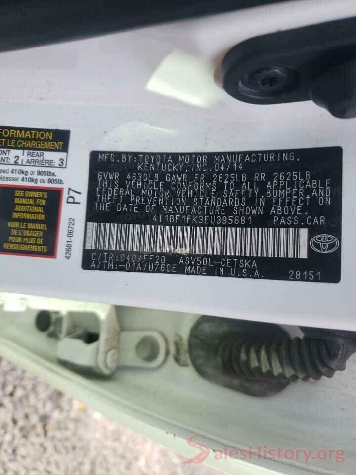 4T1BF1FK3EU395681 2014 TOYOTA CAMRY