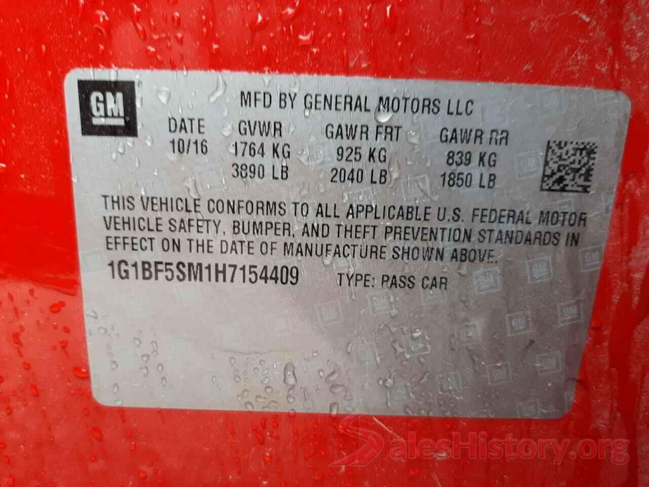 1G1BF5SM1H7154409 2017 CHEVROLET CRUZE