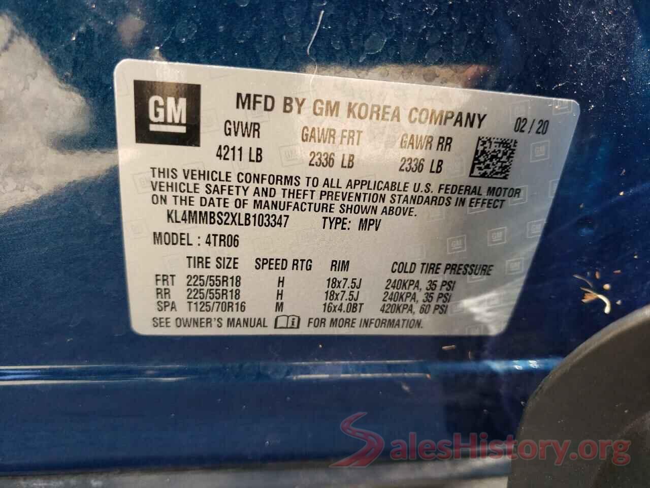 KL4MMBS2XLB103347 2020 BUICK ENCORE