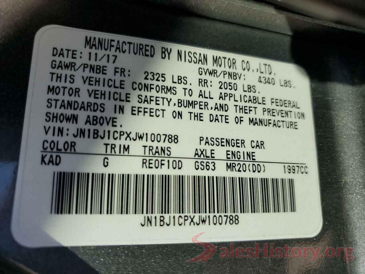 JN1BJ1CPXJW100788 2018 NISSAN ROGUE