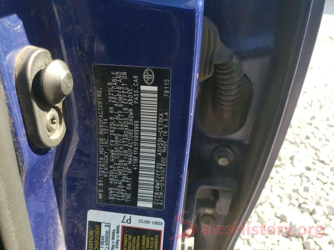 4T1BF1FK1FU899969 2015 TOYOTA CAMRY