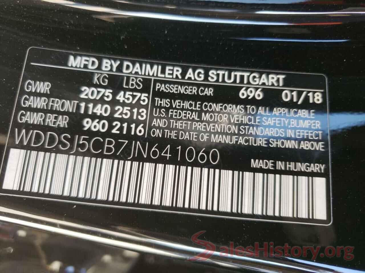 WDDSJ5CB7JN641060 2018 MERCEDES-BENZ CLA-CLASS