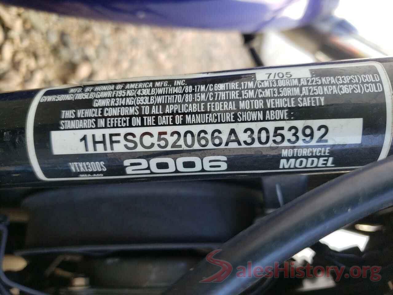 1HFSC52066A305392 2006 HONDA VT CYCLE