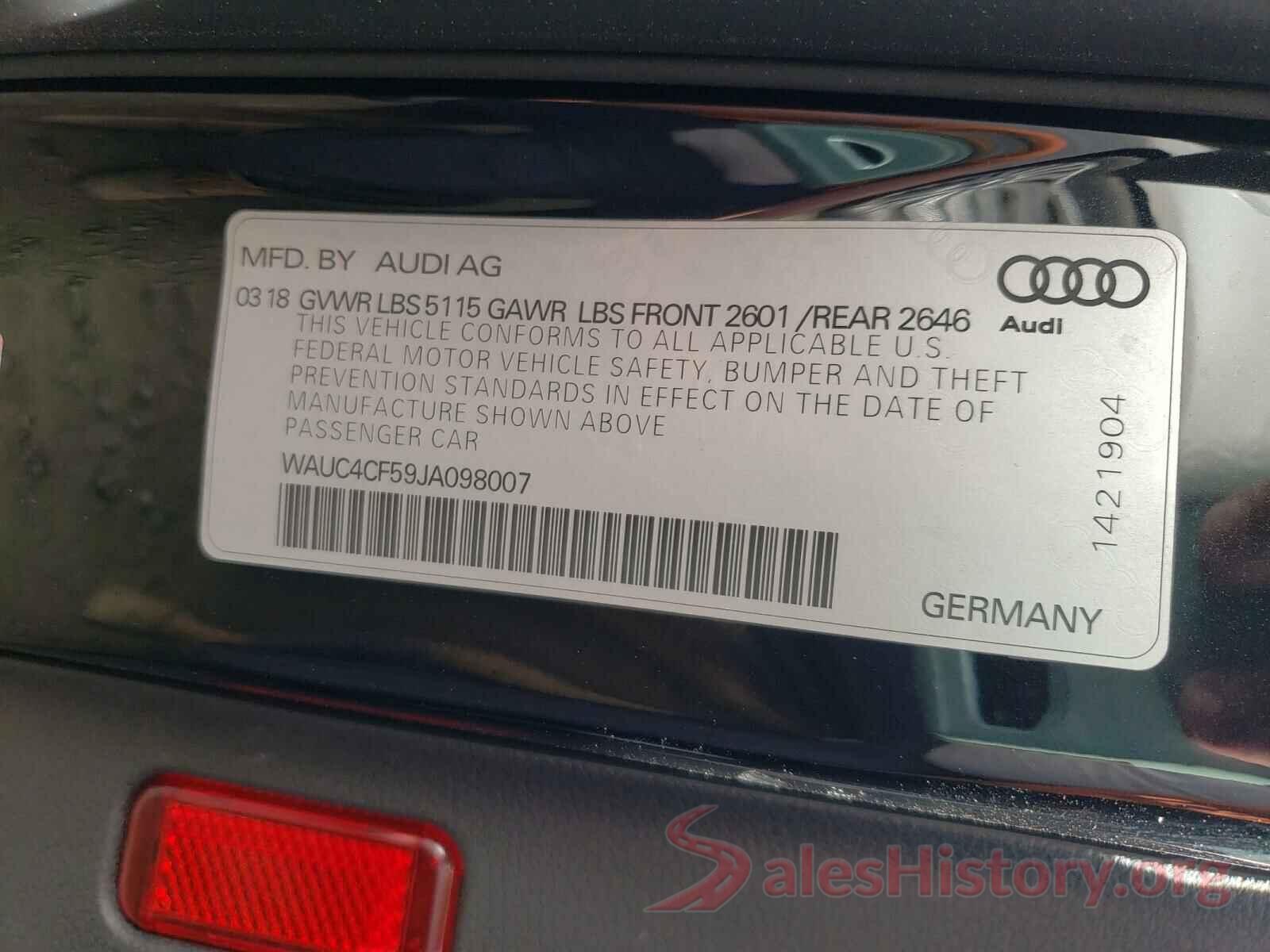 WAUC4CF59JA098007 2018 AUDI S5/RS5