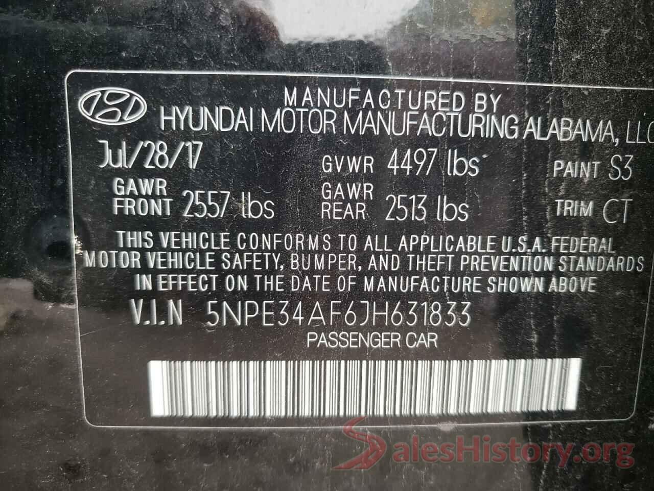 5NPE34AF6JH631833 2018 HYUNDAI SONATA