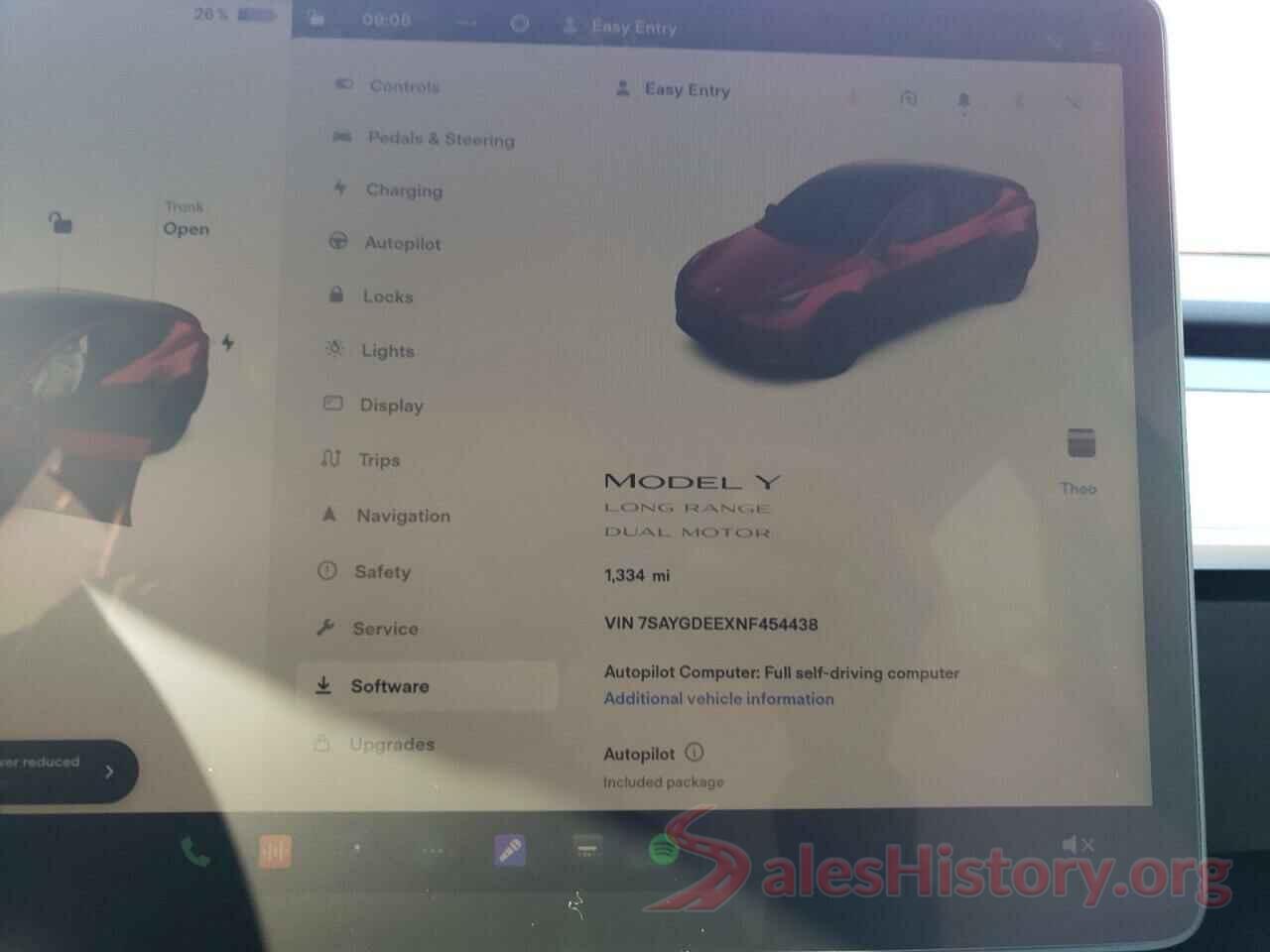 7SAYGDEEXNF454438 2022 TESLA MODEL Y