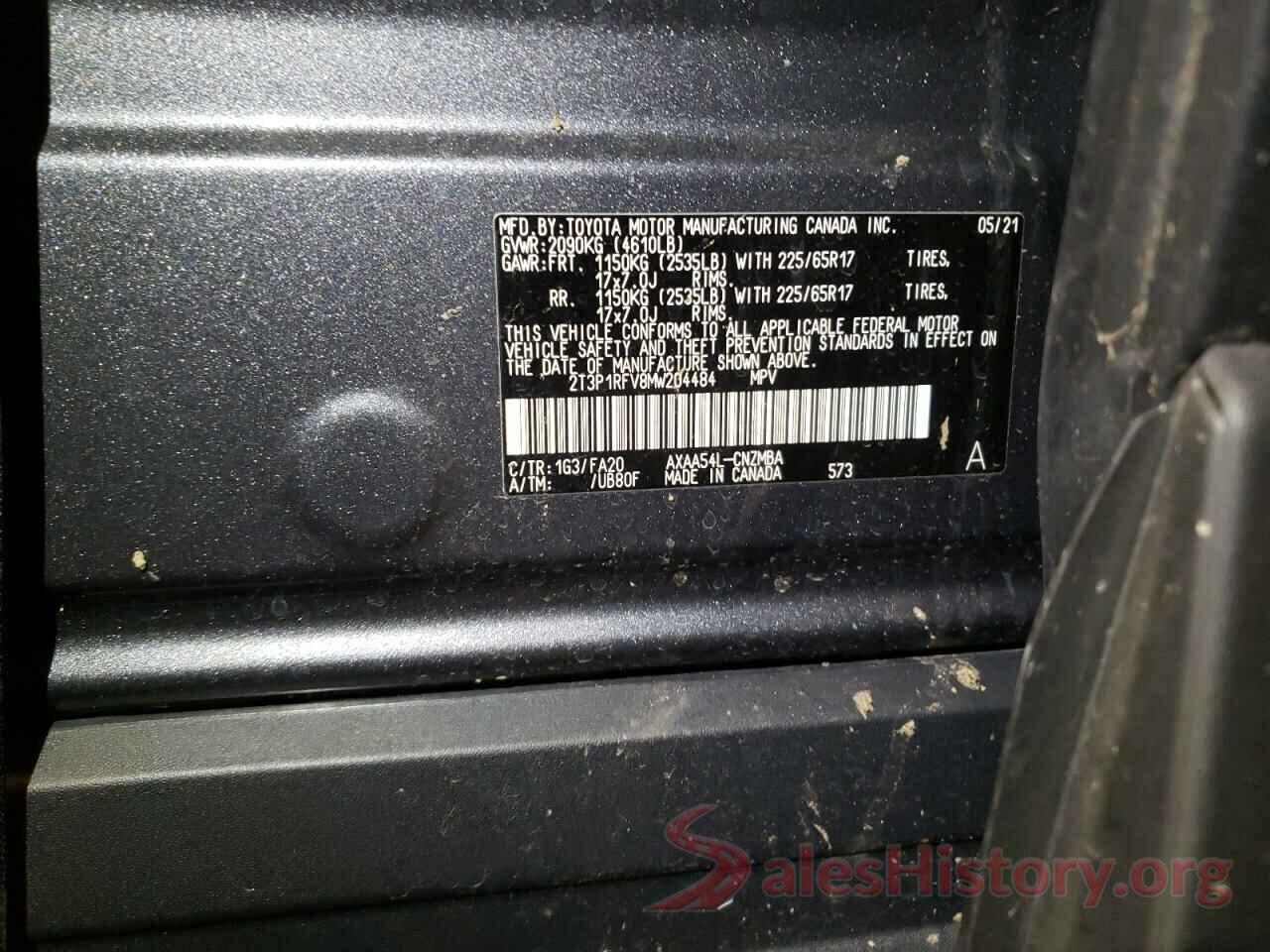 2T3P1RFV8MW204484 2021 TOYOTA RAV4