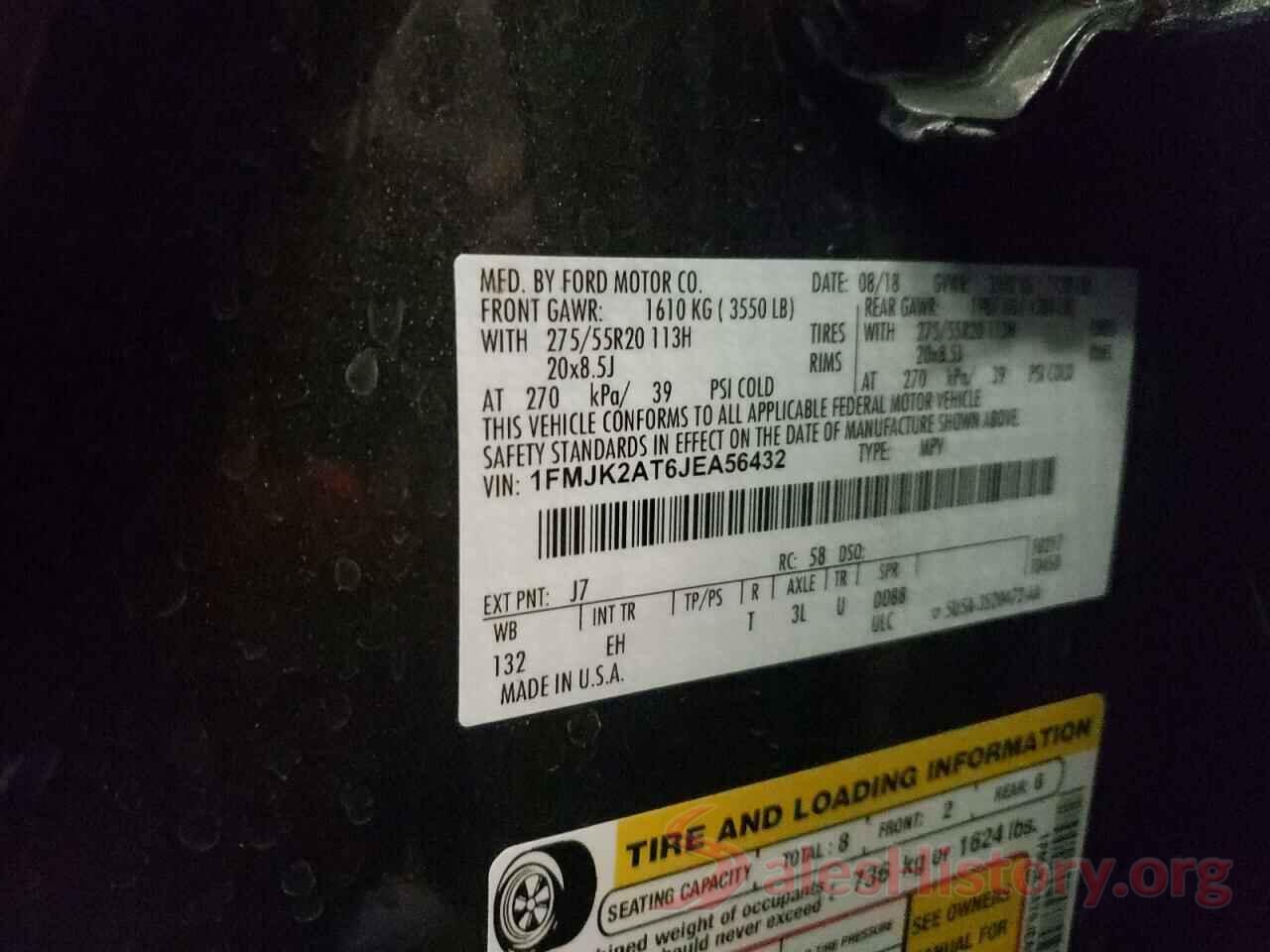 1FMJK2AT6JEA56432 2018 FORD EXPEDITION