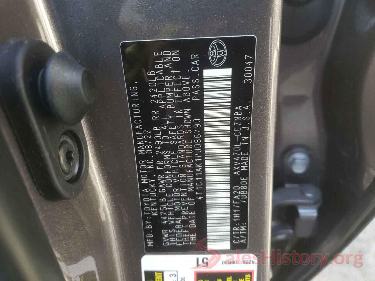 4T1C11AK1PU086790 2023 TOYOTA CAMRY