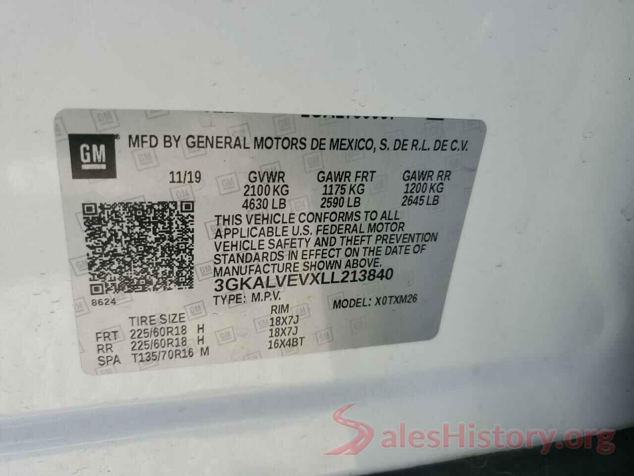 3GKALVEVXLL213840 2020 GMC TERRAIN