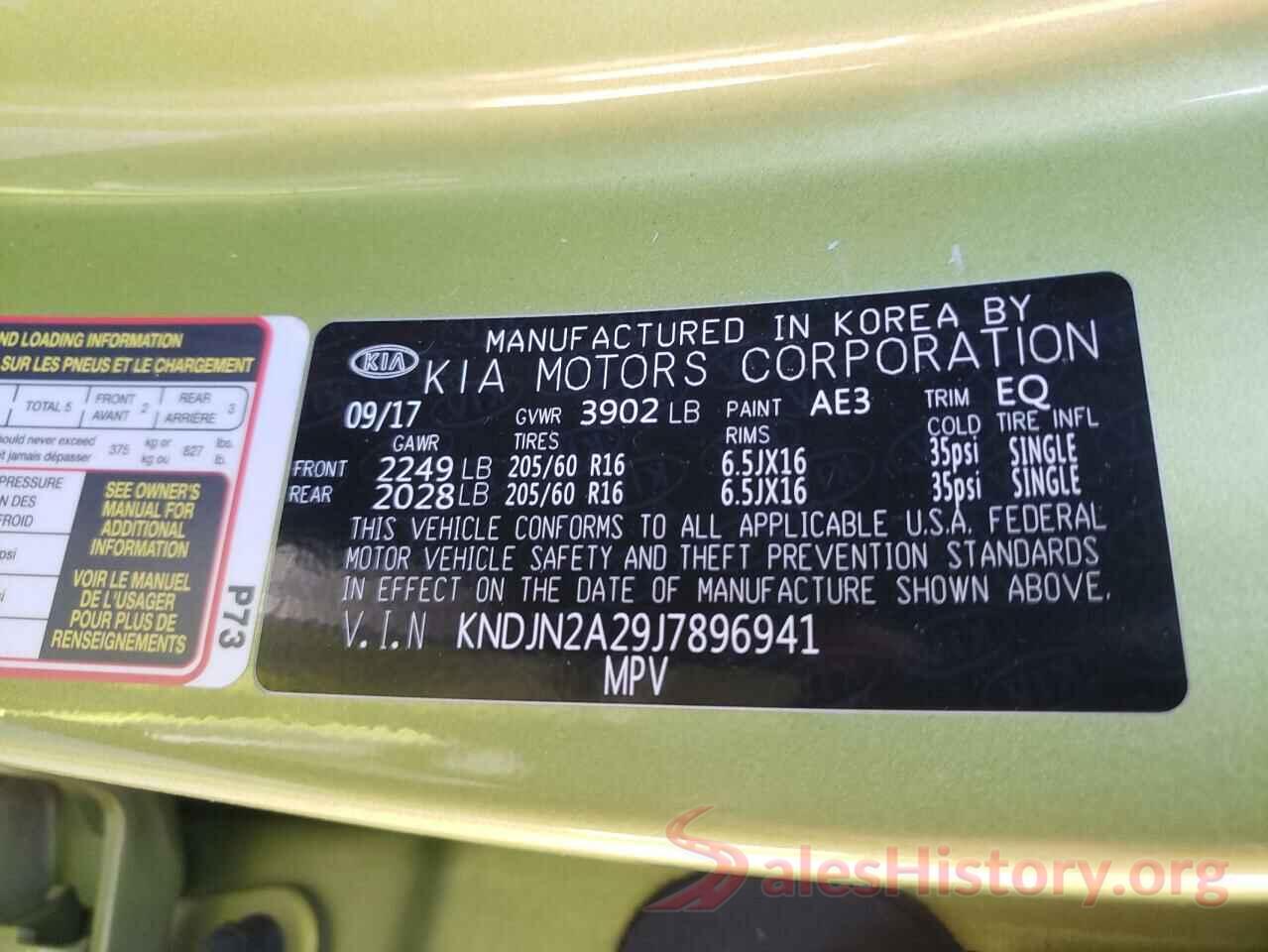 KNDJN2A29J7896941 2018 KIA SOUL