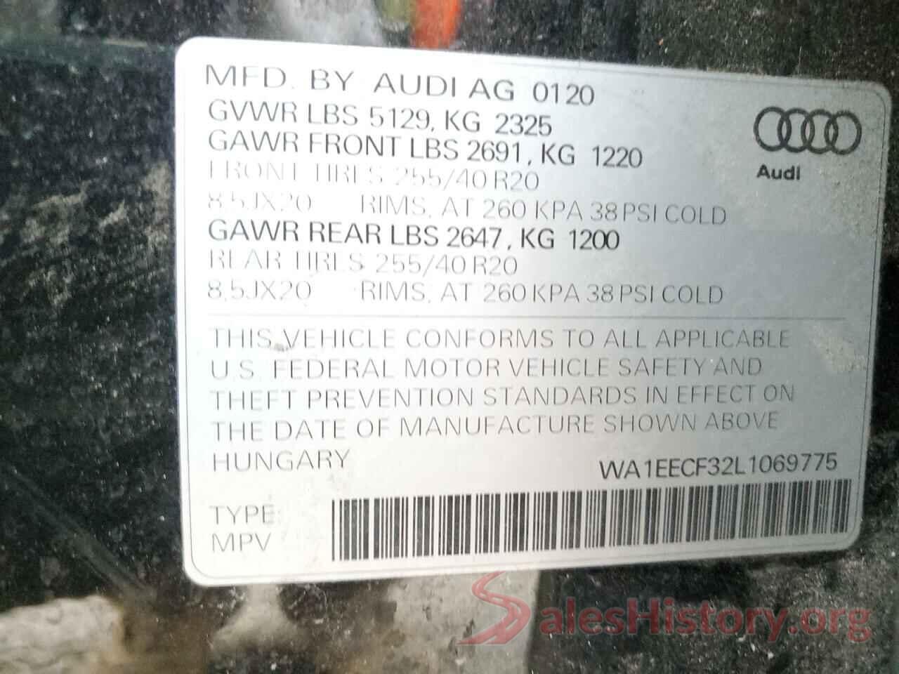 WA1EECF32L1069775 2020 AUDI Q3