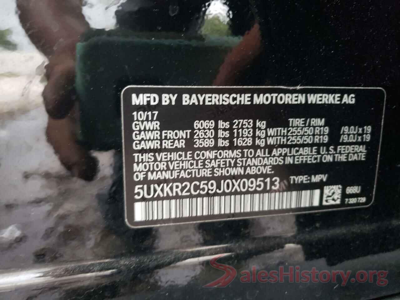 5UXKR2C59J0X09513 2018 BMW X5