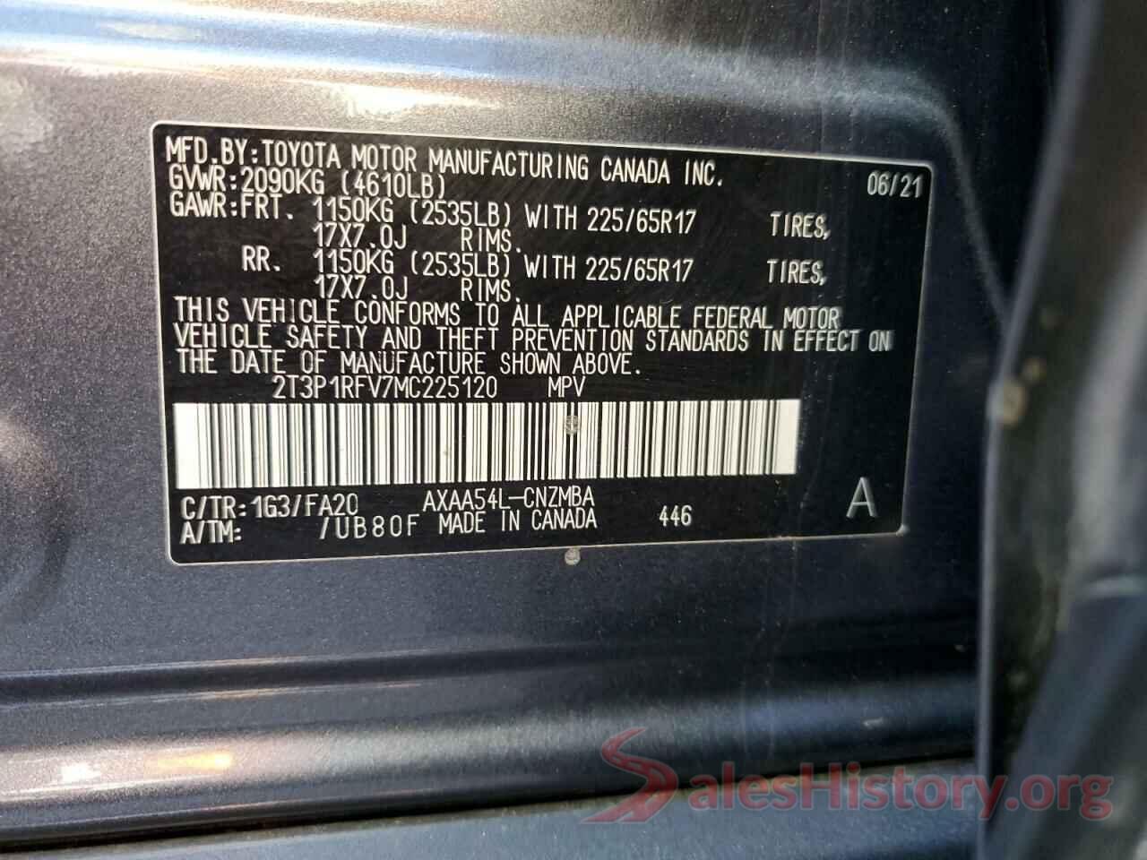 2T3P1RFV7MC225120 2021 TOYOTA RAV4