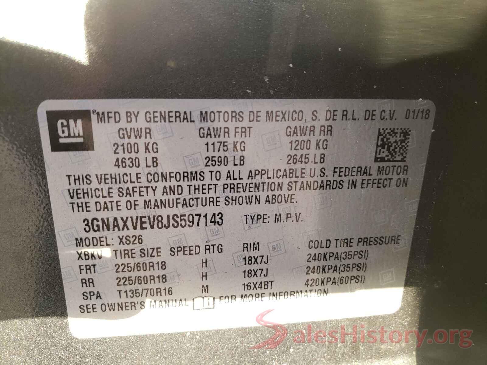 3GNAXVEV8JS597143 2018 CHEVROLET EQUINOX