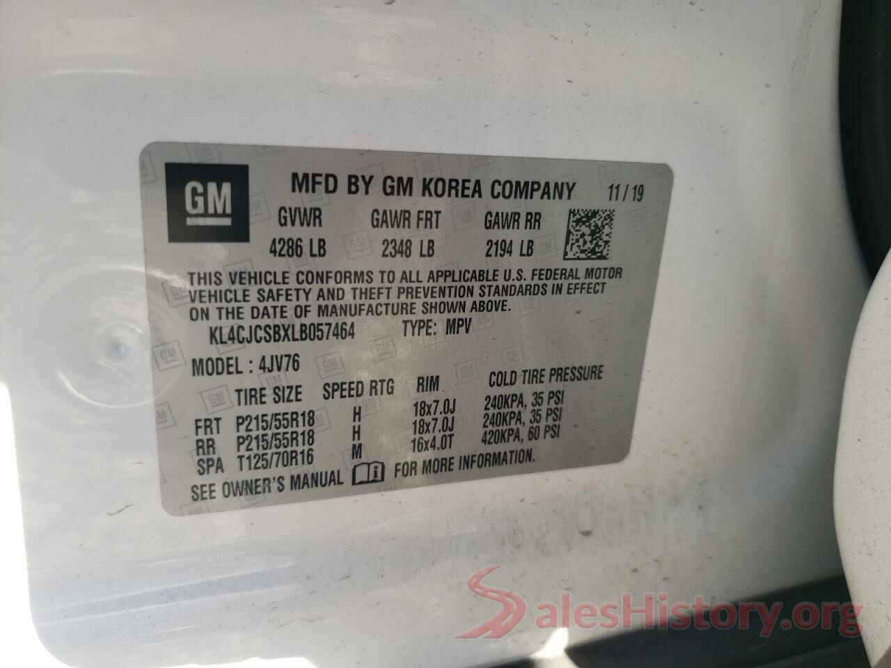 KL4CJCSBXLB057464 2020 BUICK ENCORE