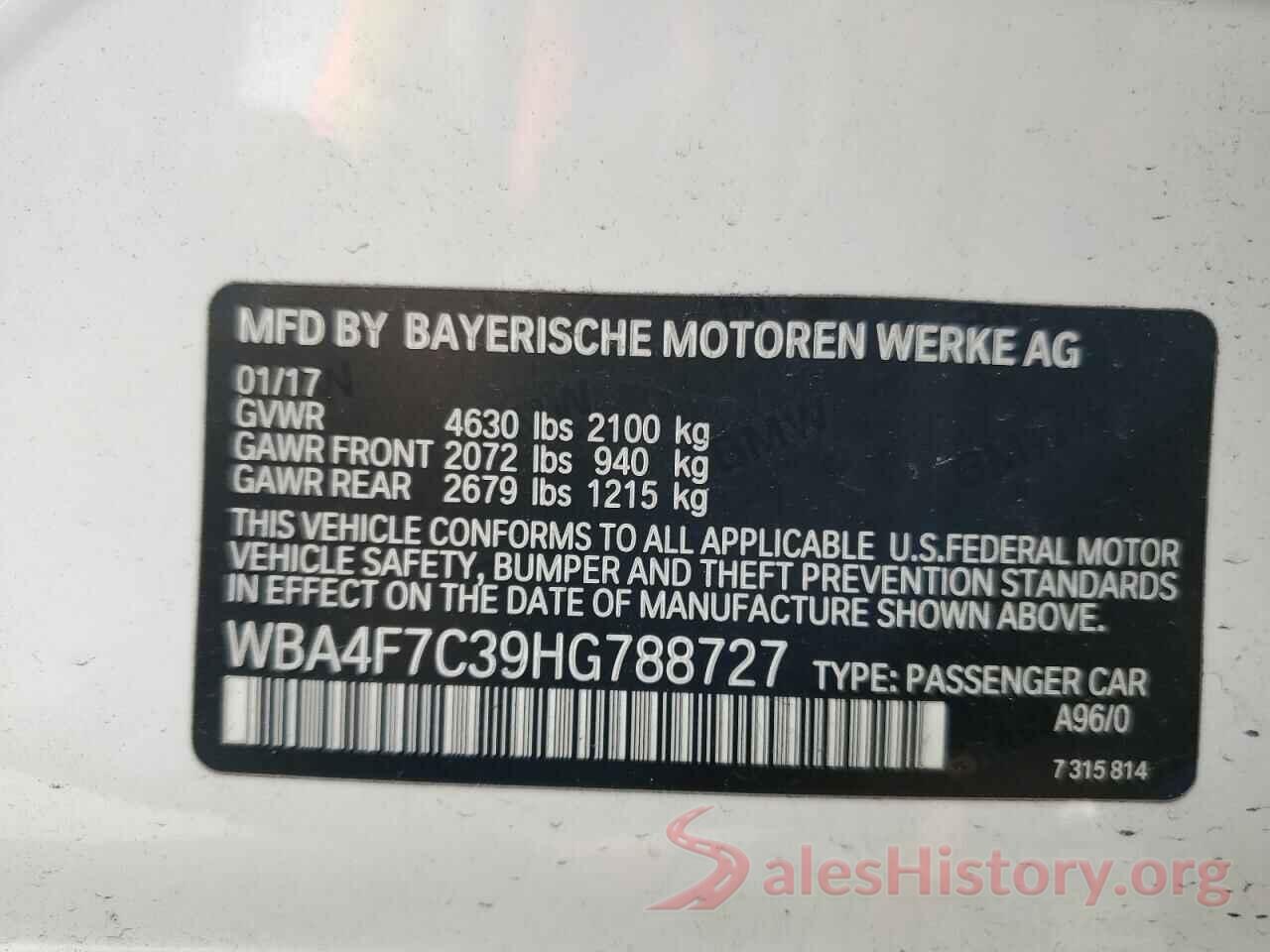 WBA4F7C39HG788727 2017 BMW 4 SERIES