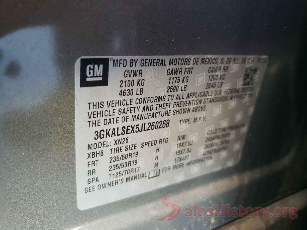 3GKALSEX5JL260268 2018 GMC TERRAIN