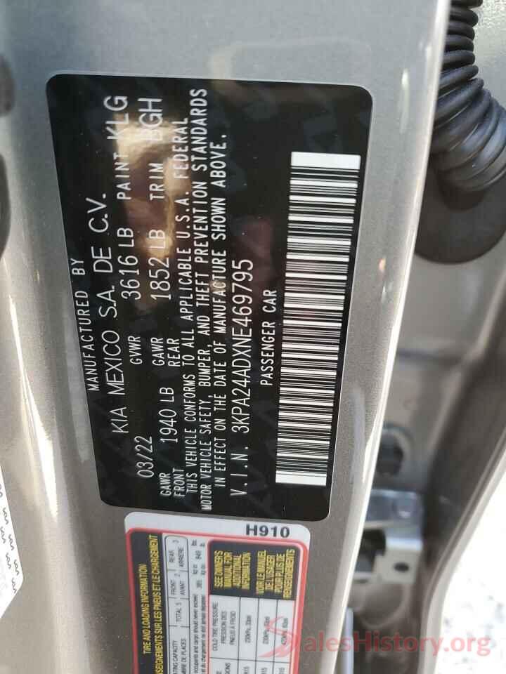 3KPA24ADXNE469795 2022 KIA RIO