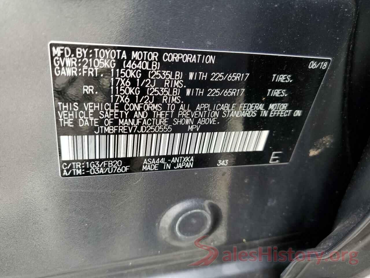 JTMBFREV7JD250555 2018 TOYOTA RAV4