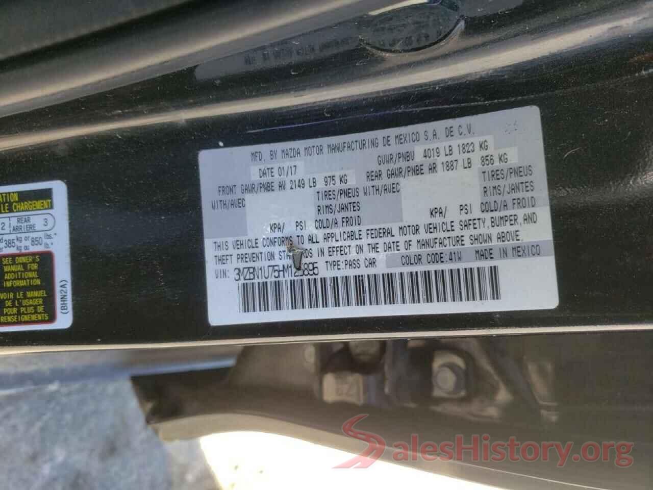 3MZBN1U75HM125895 2017 MAZDA 3