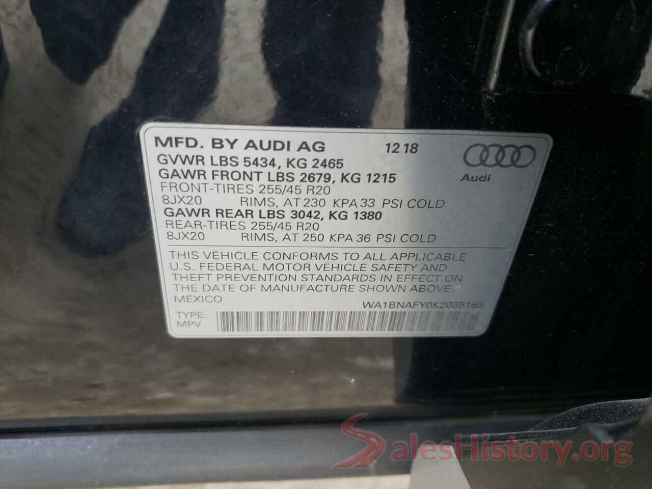 WA1BNAFY0K2035183 2019 AUDI Q5