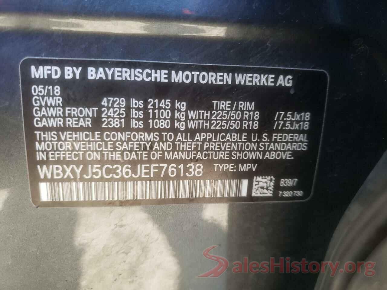 WBXYJ5C36JEF76138 2018 BMW X2