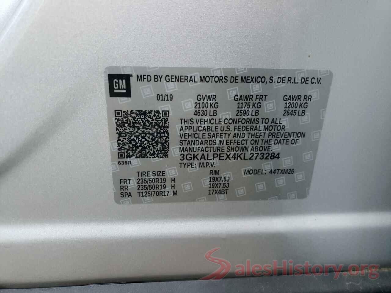 3GKALPEX4KL273284 2019 GMC TERRAIN