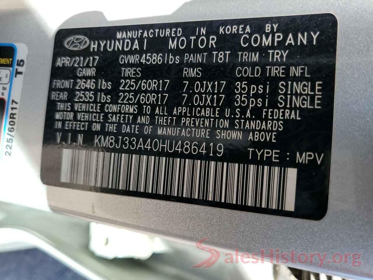 KM8J33A40HU486419 2017 HYUNDAI TUCSON