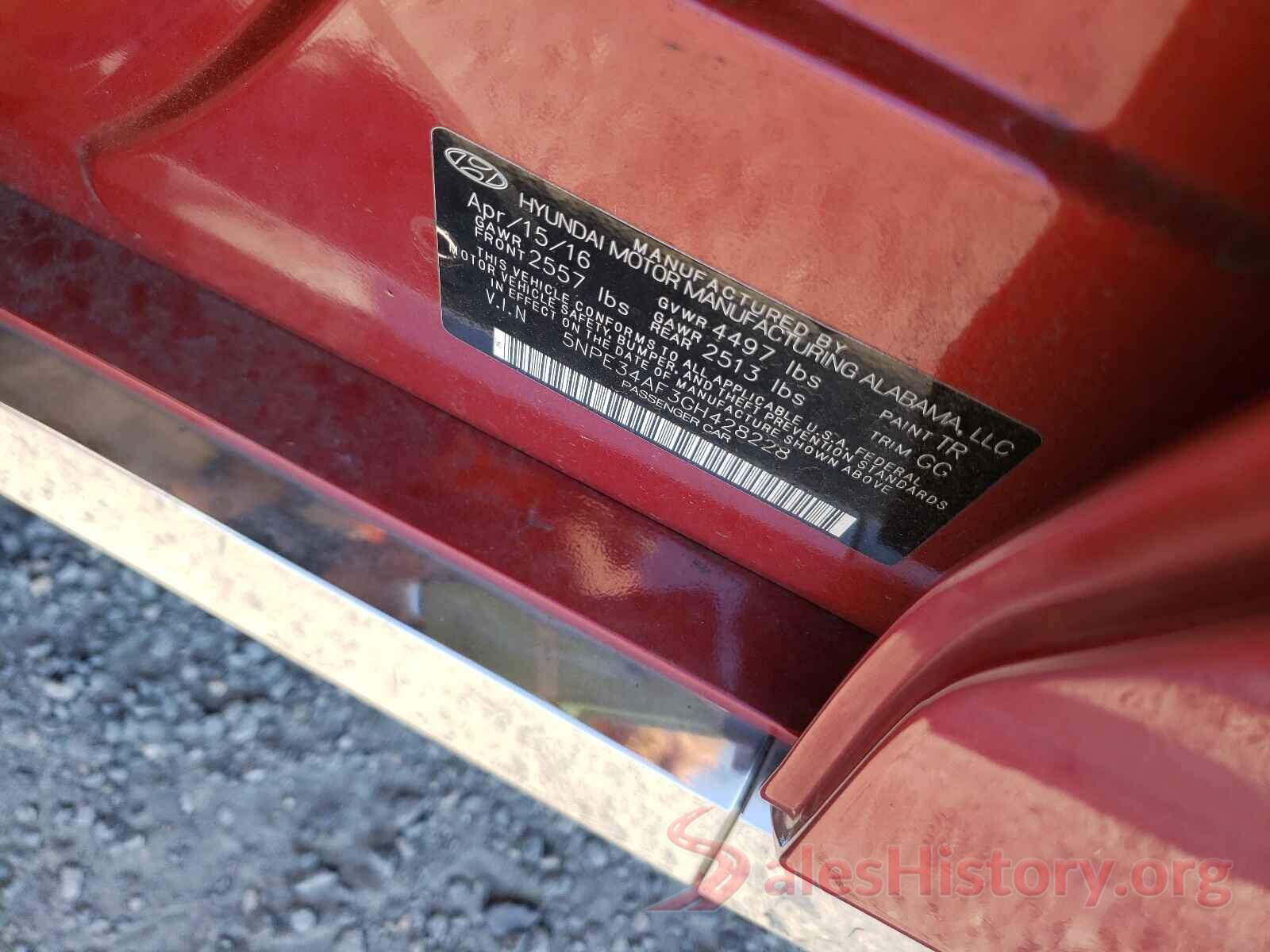 5NPE34AF3GH428228 2016 HYUNDAI SONATA