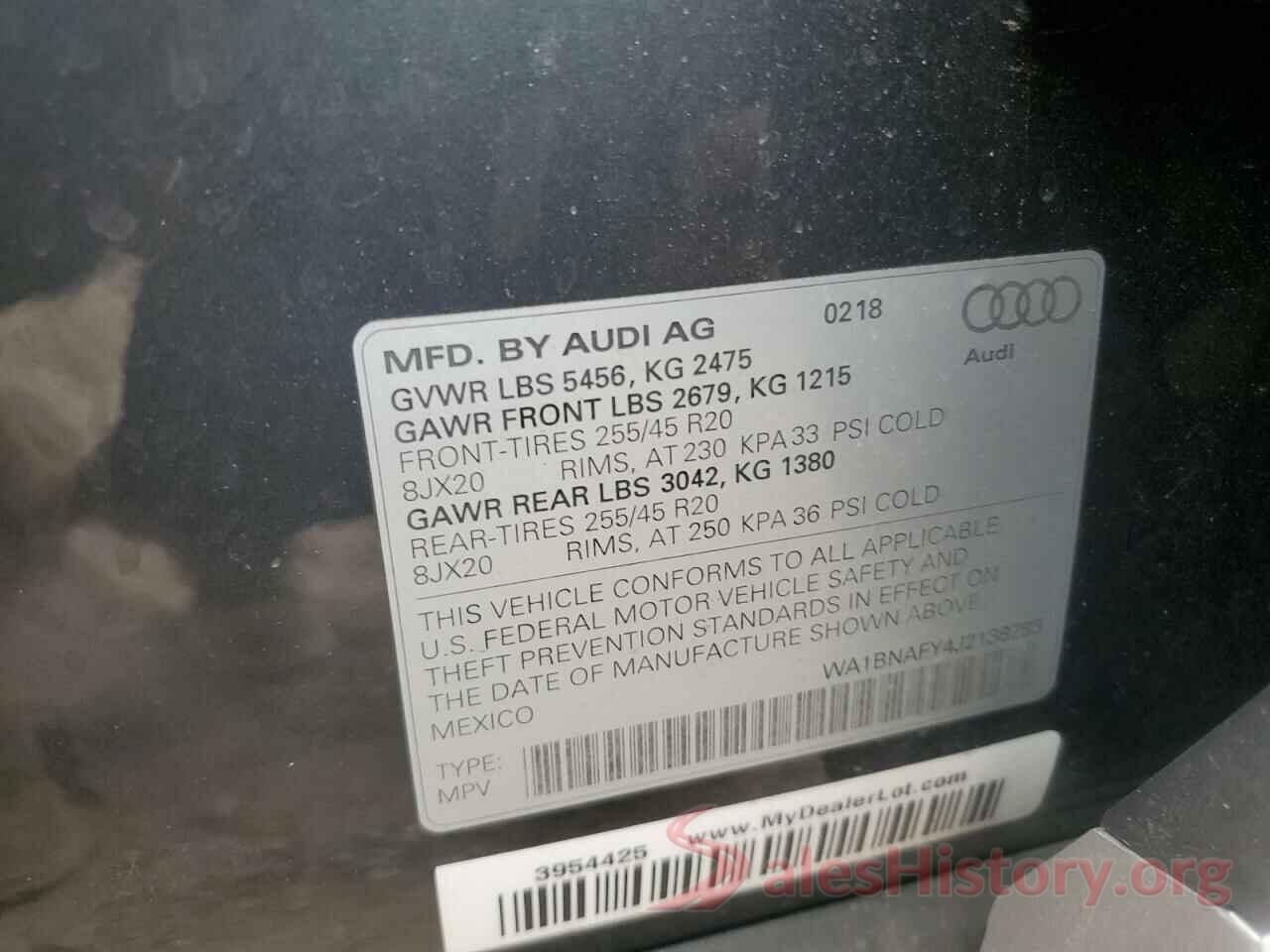 WA1BNAFY4J2138783 2018 AUDI Q5