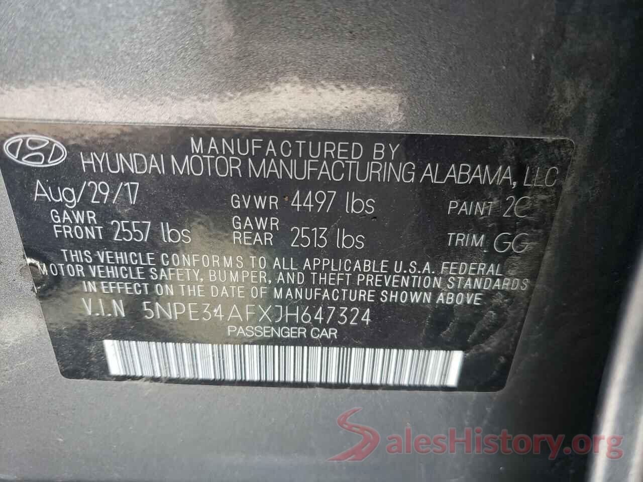 5NPE34AFXJH647324 2018 HYUNDAI SONATA