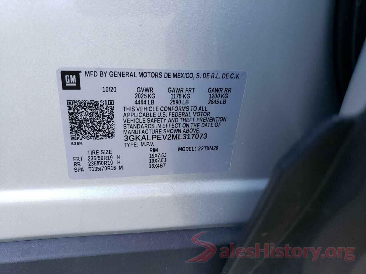 3GKALPEV2ML317073 2021 GMC TERRAIN