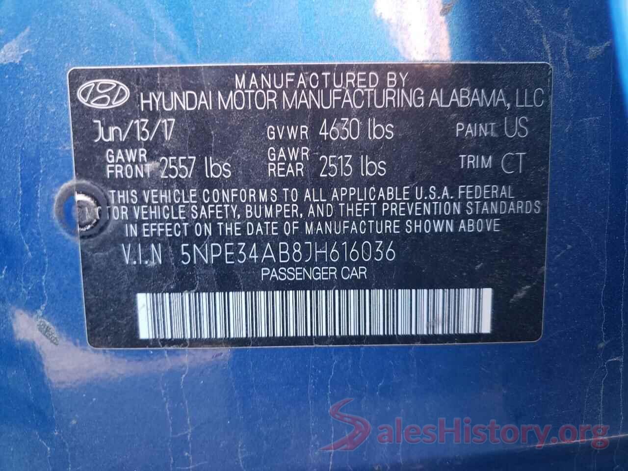 5NPE34AB8JH616036 2018 HYUNDAI SONATA