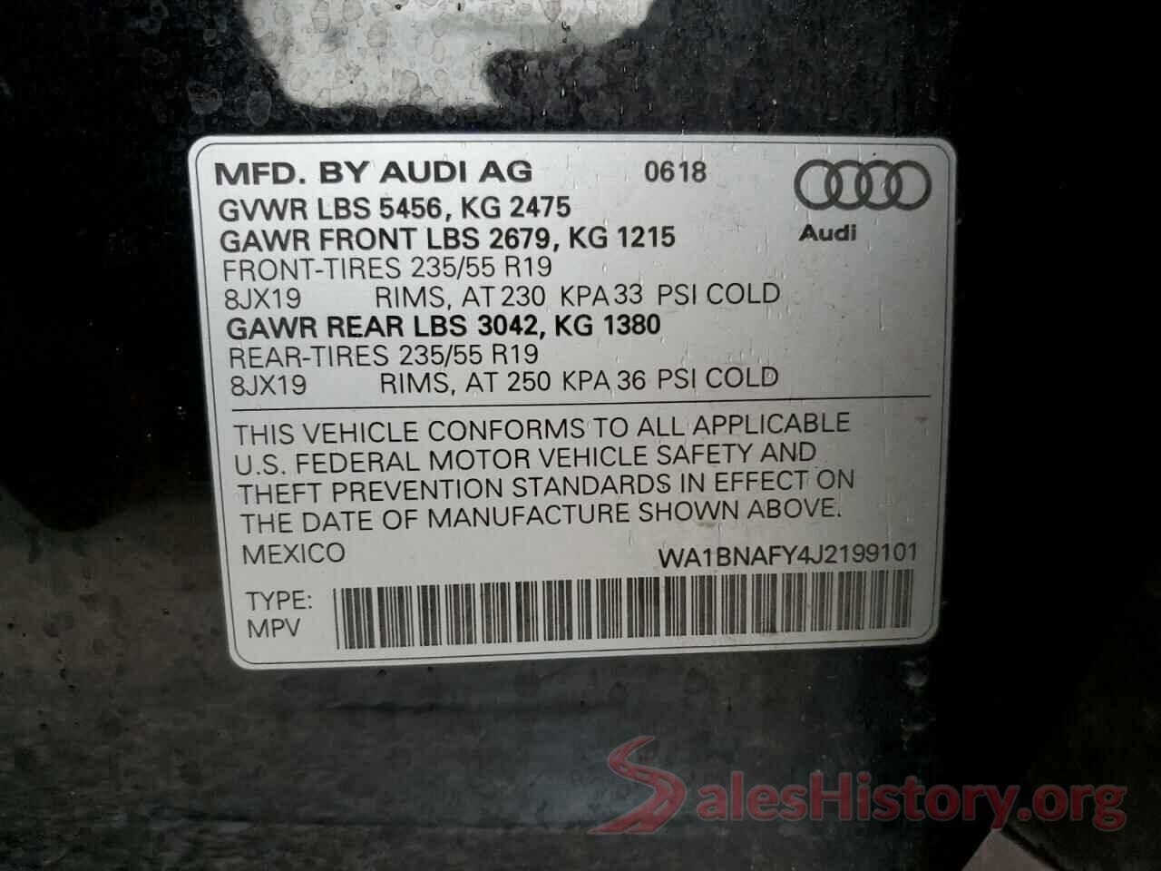 WA1BNAFY4J2199101 2018 AUDI Q5