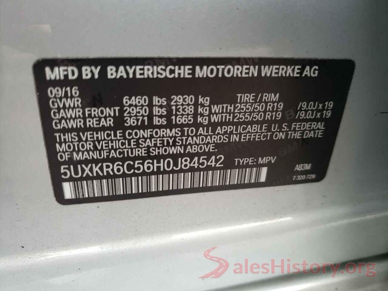 5UXKR6C56H0J84542 2017 BMW X5