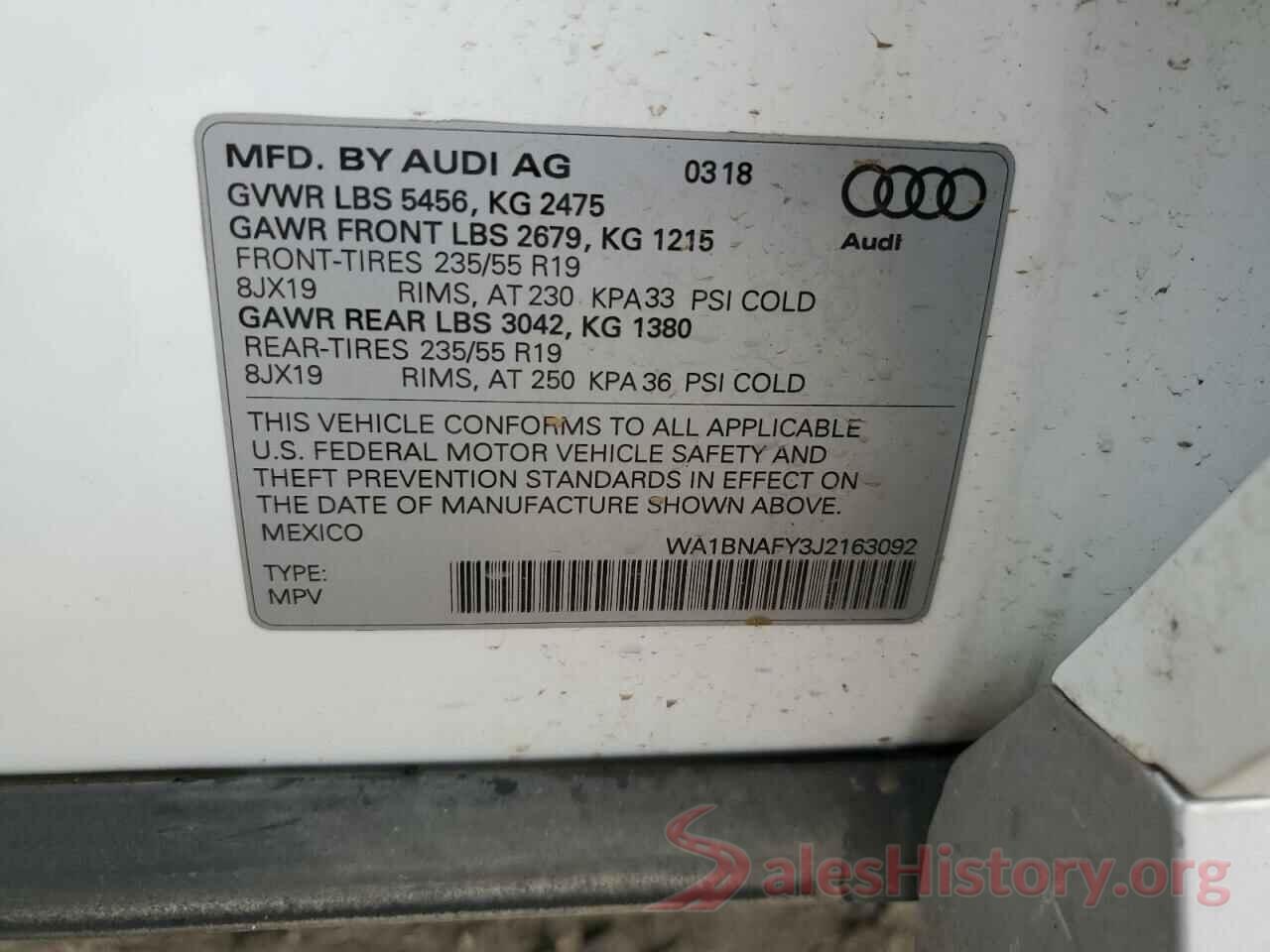 WA1BNAFY3J2163092 2018 AUDI Q5